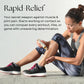 Woman applying a product to her leg with text about Rapid-Relief for muscle and joint pain. Hello Wellness
Rapid Pain Relief: Your secret weapon against muscle and joint pain. Starts working on contact so you can conquer every workout, hike, or game with unwavering determination.