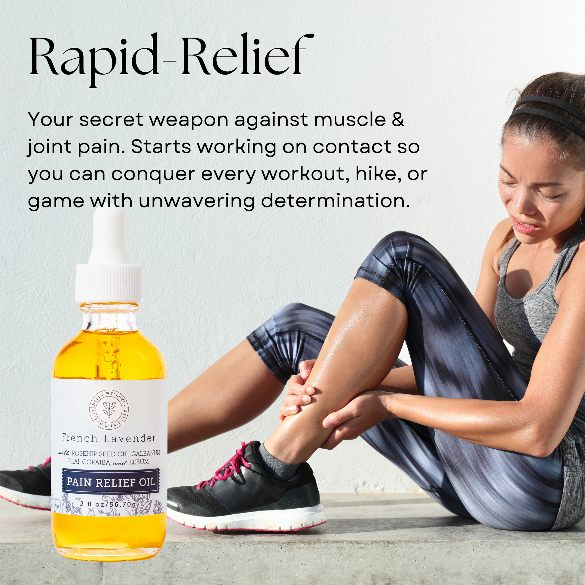 Rapid Pain Relief: Your secret weapon against muscle and joint pain. Starts working on contact so you can conquer every workout, hike, or game with unwavering determination.