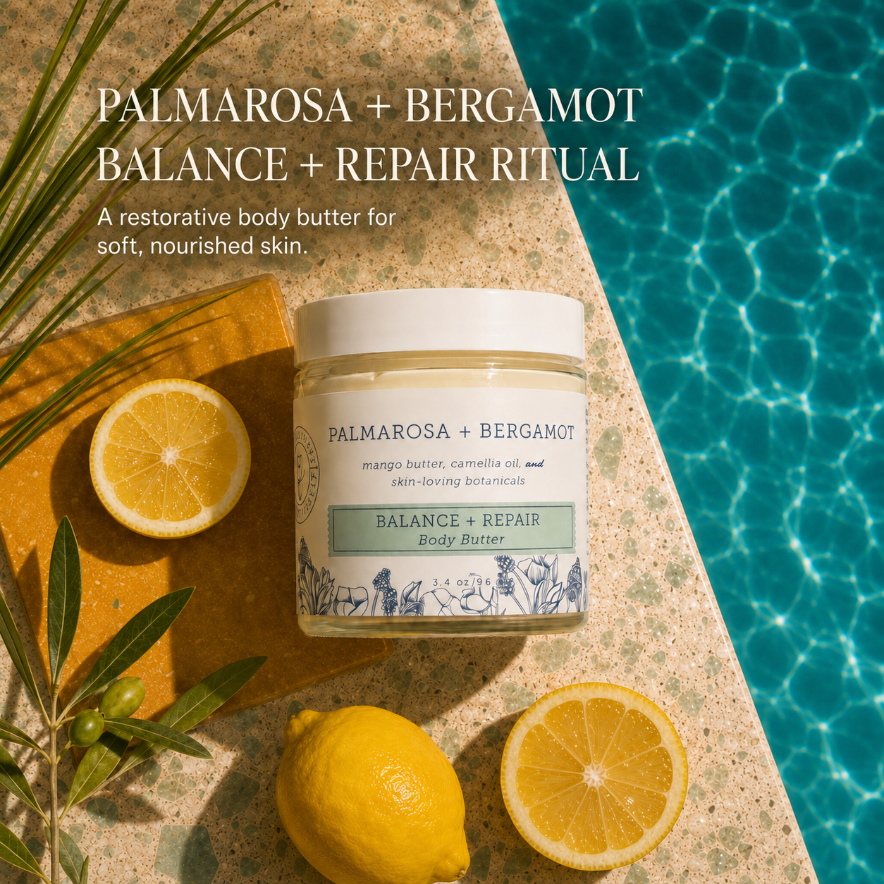 Palmarosa Bergamot restorative body butter