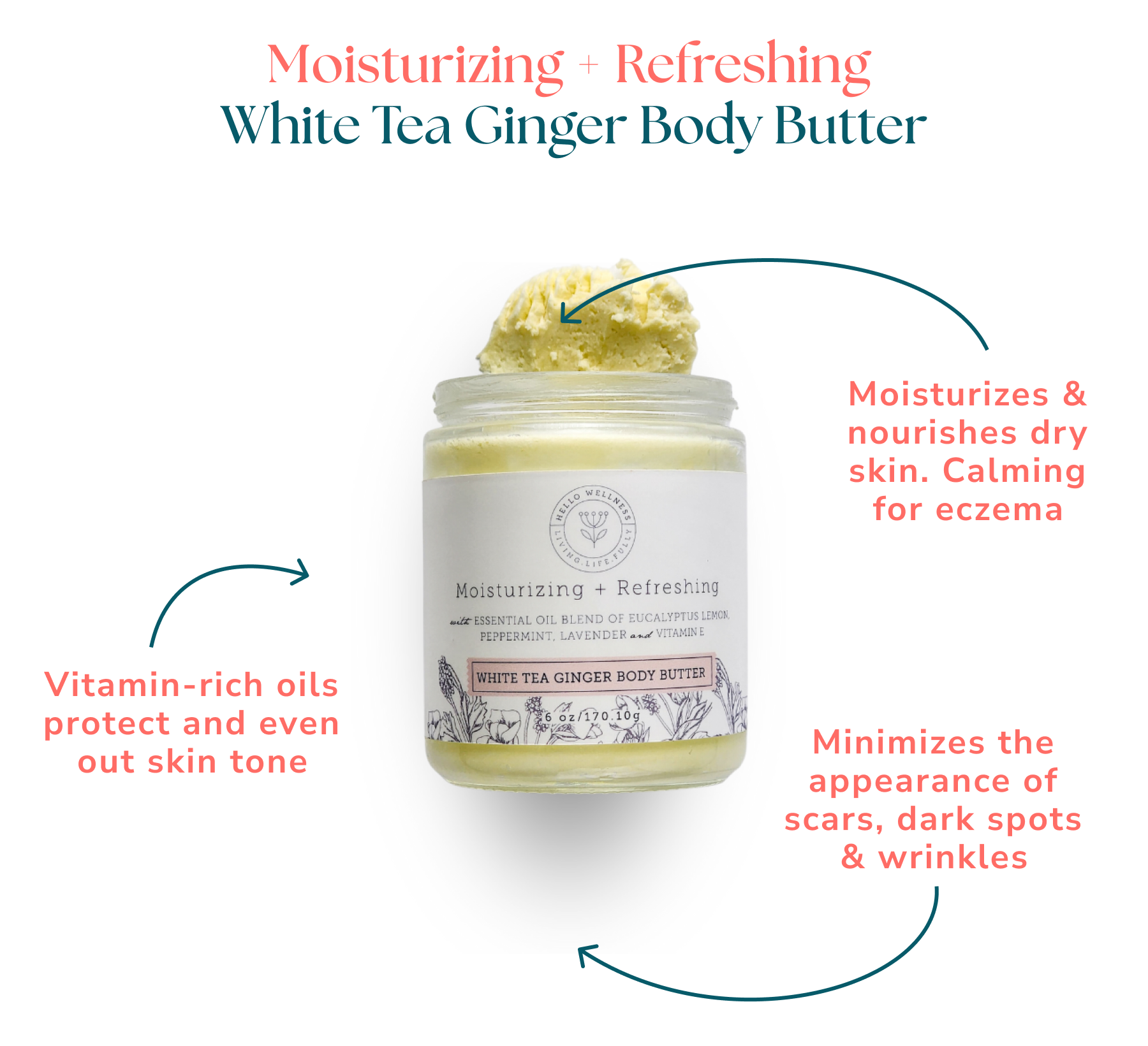 Moisturizing + Refreshing White Tea Ginger Body Butter