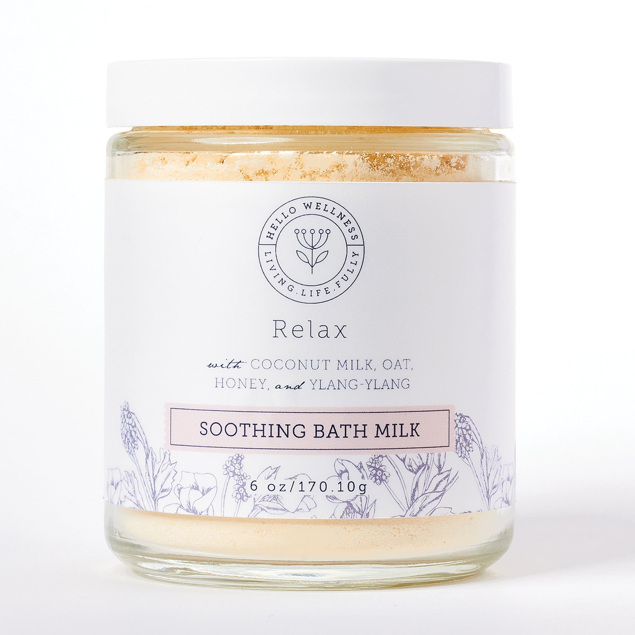 Relax Soothing Coconut Bath Milk by Hello Wellness. Soak & ease tired limbs, dry skin, & busy mind.