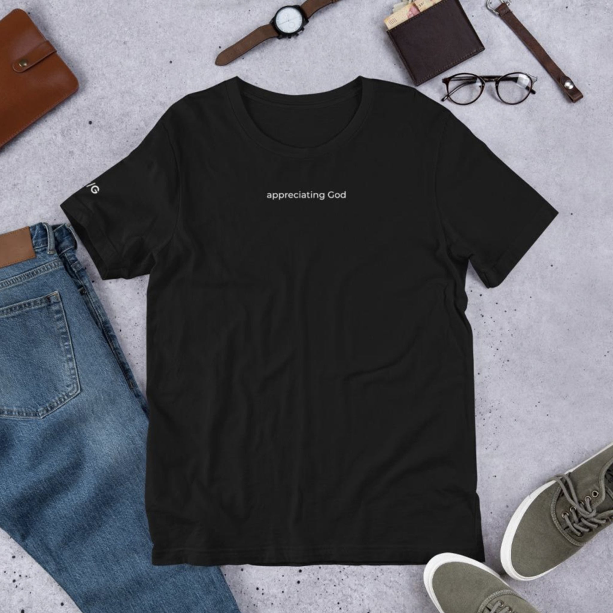 Appreciating God black T-Shirt - Design with God